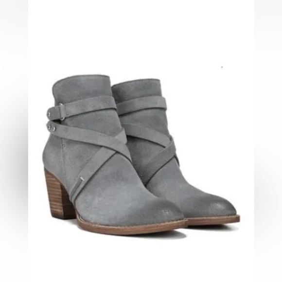 Sam Edelman Shoes - Sam Edelman Merton Gray Blue Suede Nubuck Leather Booties with strap 10 M